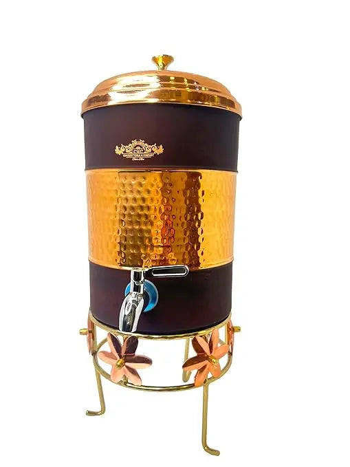 Pure Copper Water Dispenser 7 litres with Stand Designer by Crockery Wala and Company CROCKERY WALA AND COMPANY