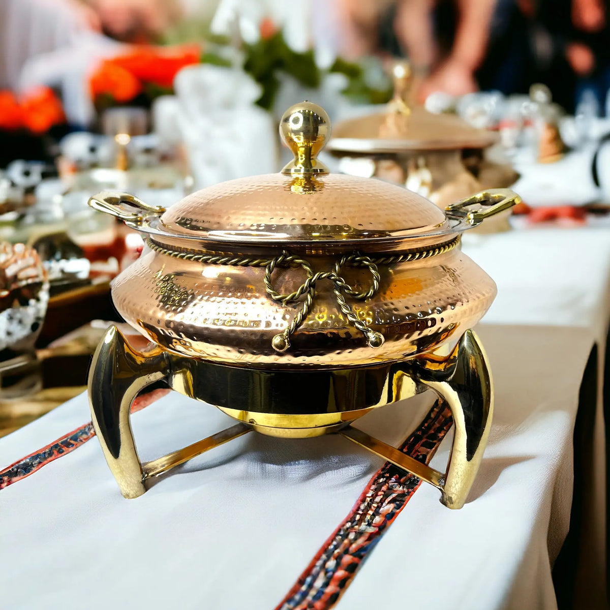 Crockery Wala And Company Pure Copper Chafing Dish New Jersey Style for Parties and functions - CROCKERY WALA AND COMPANY 