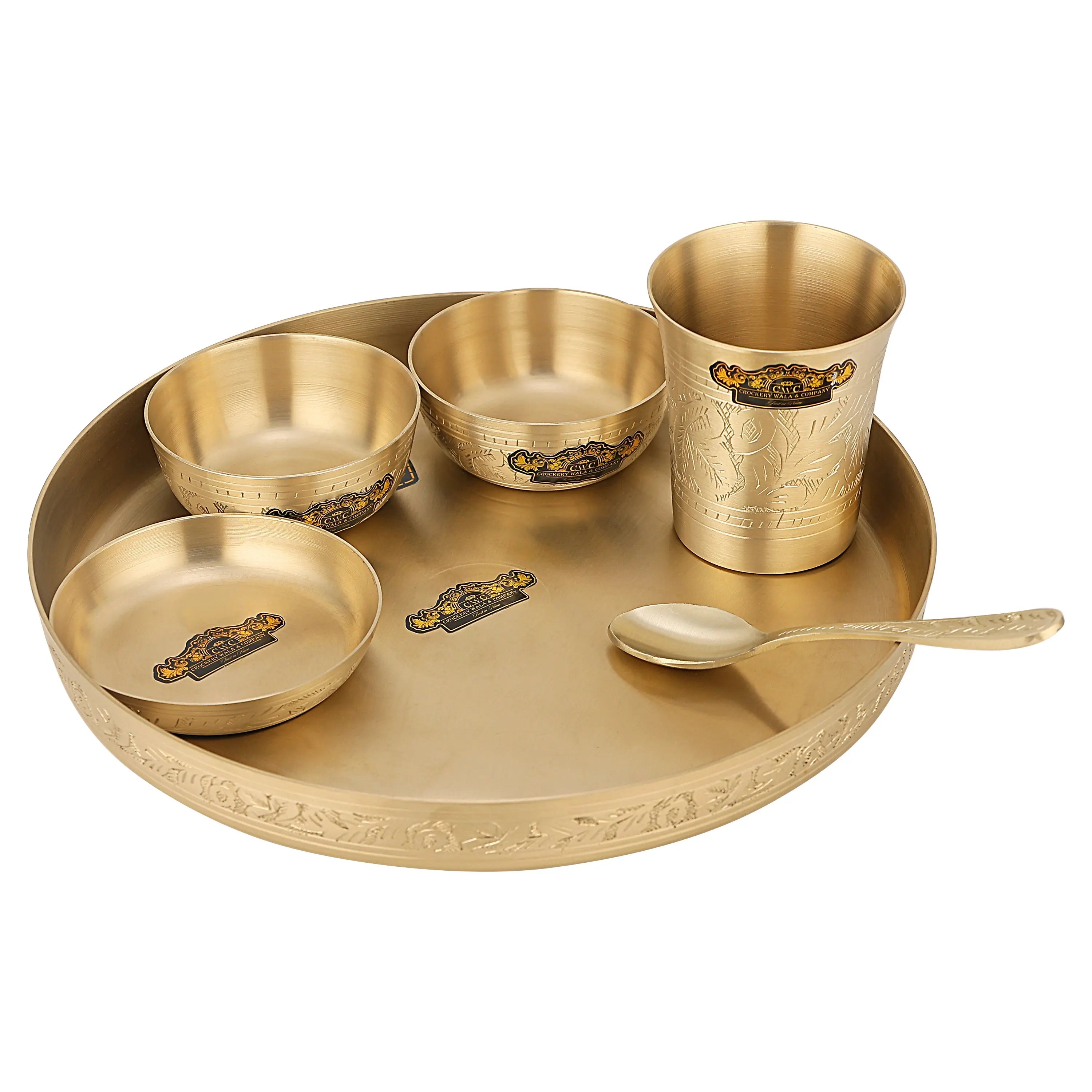 Bronze Japani thali set - 6 PCS - CROCKERY WALA AND COMPANY 