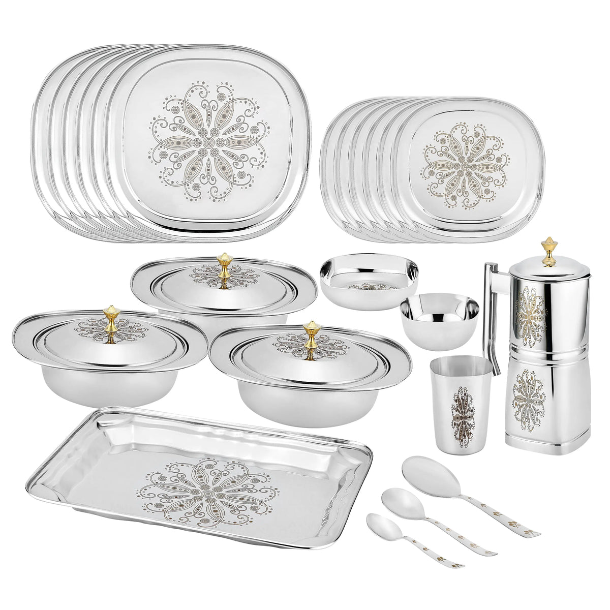 SS SQUARE LAZER DINNER SET-51 PCS - CROCKERY WALA AND COMPANY 