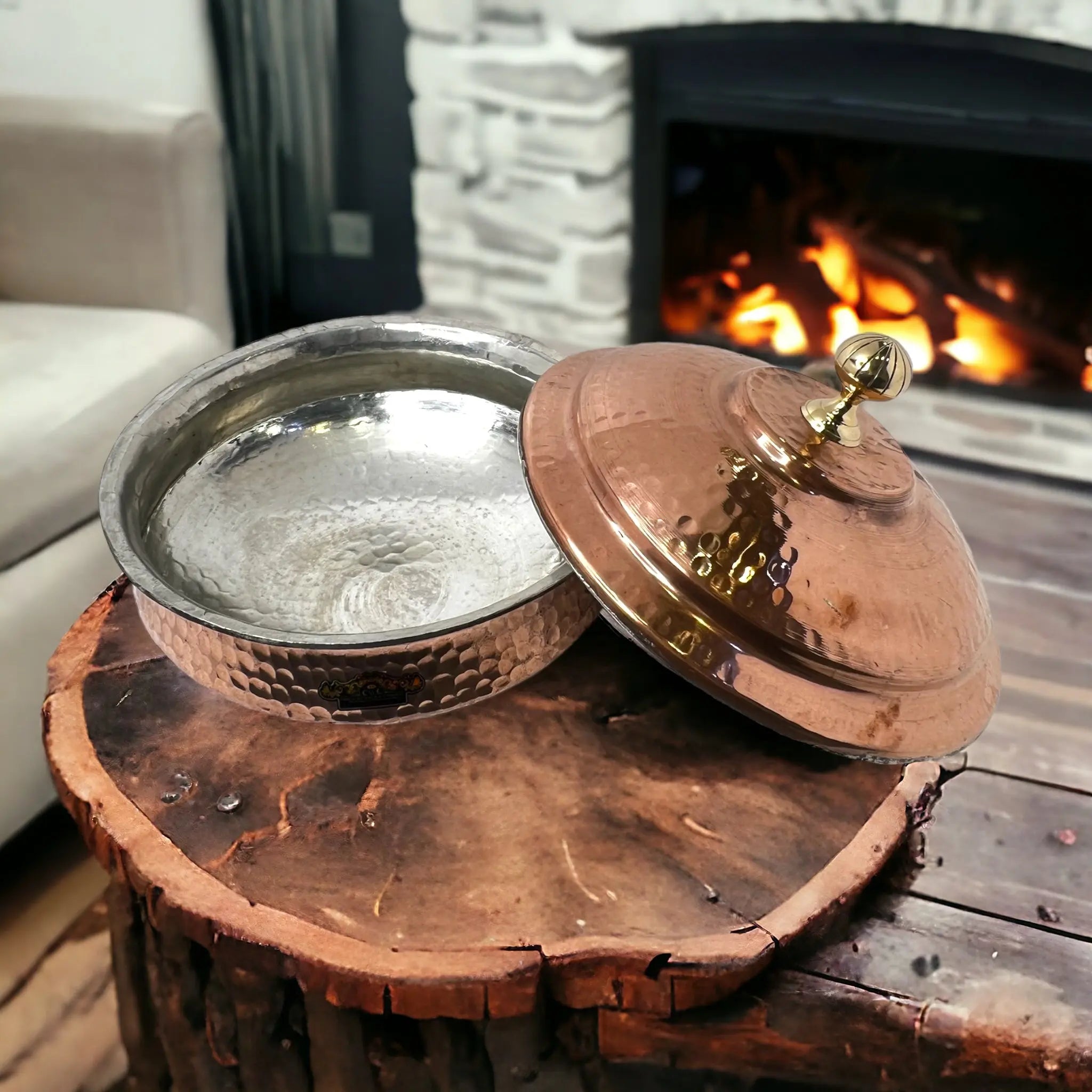 Pure Copper Handi Lagan With Copper Lid For Cooking - CROCKERY WALA AND COMPANY 