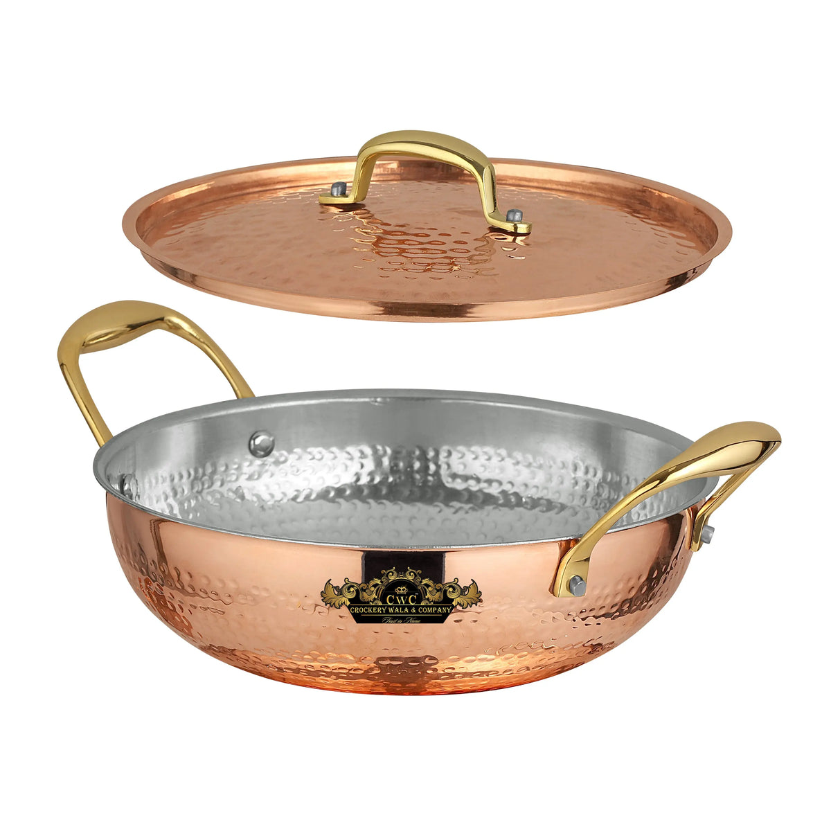 Pure copper karhai for frying and cooking premium finish CROCKERY WALA AND COMPANY