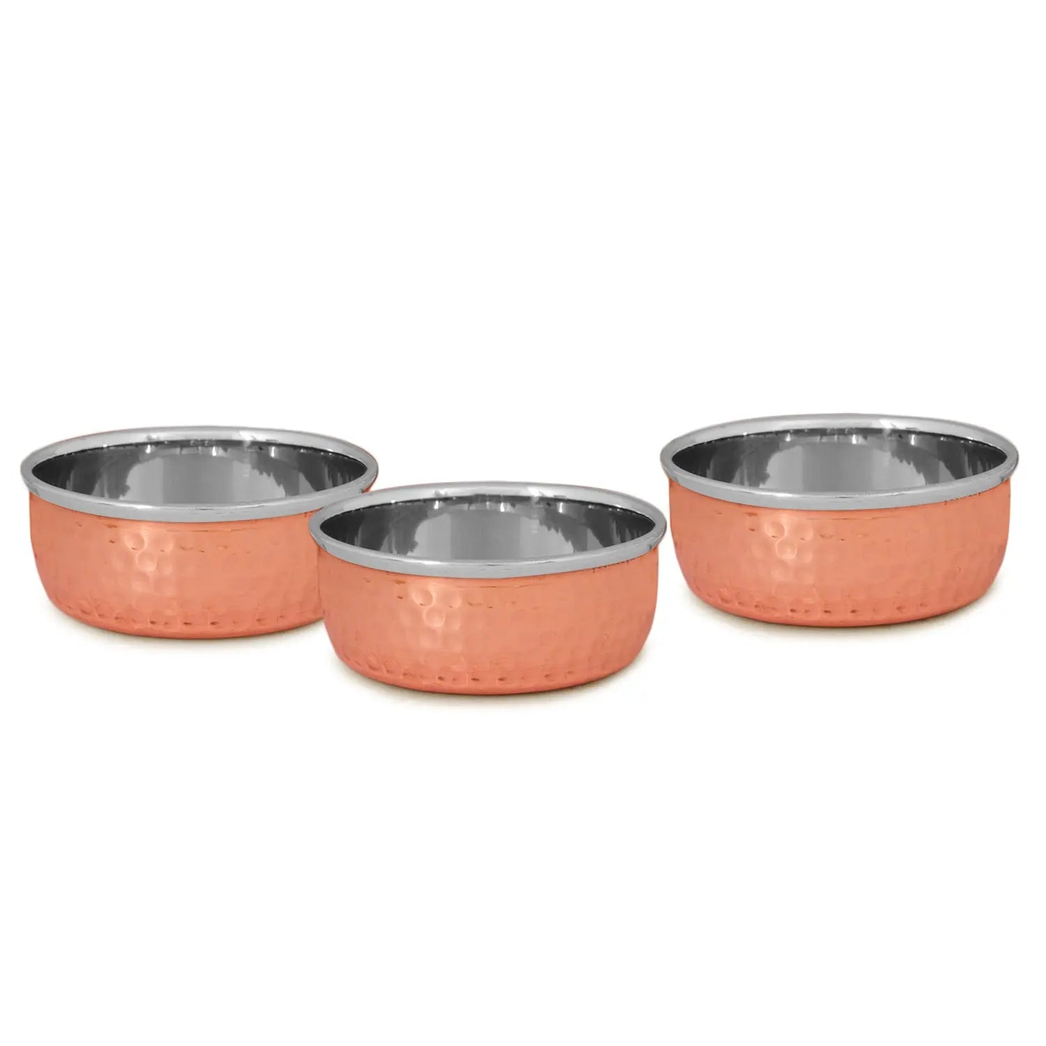 CROCKERY WALA & COMPANY Pure Copper and Steel Thali Dinner Set of 7 Pieces - Crockery Wala And Company