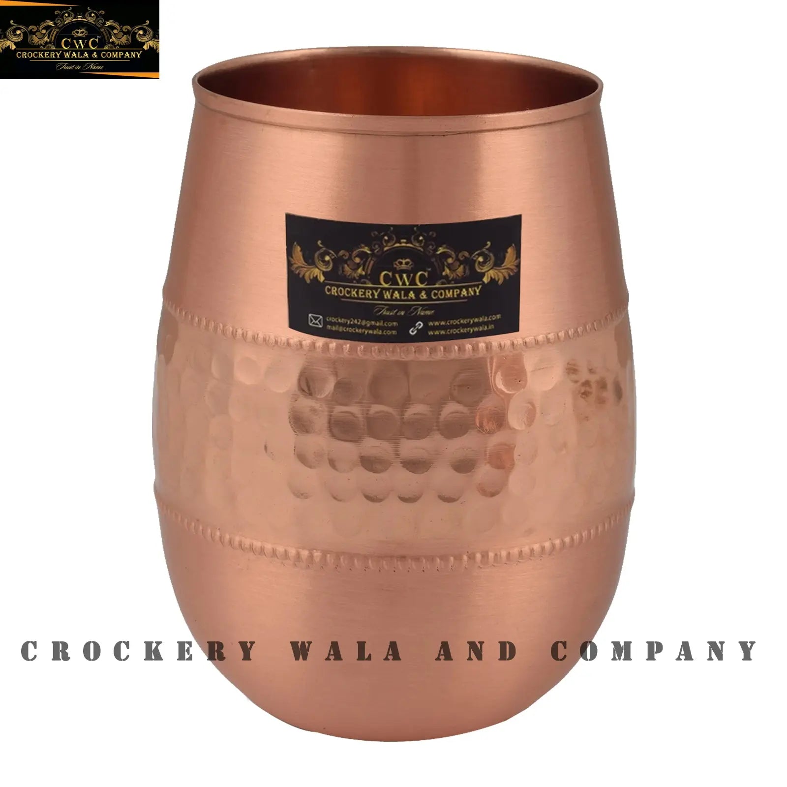 Copper Glass Dholak Design - CROCKERY WALA AND COMPANY 