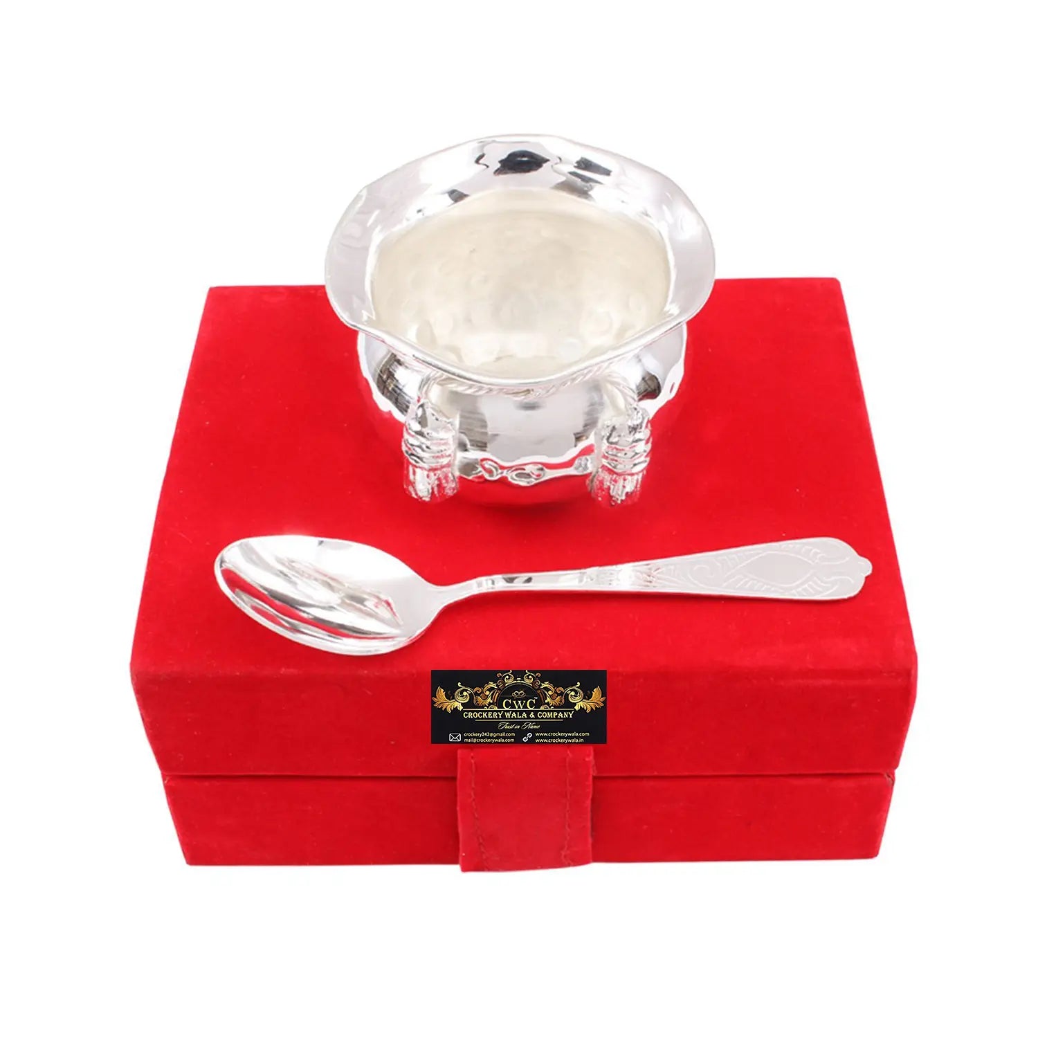4 Bowls and 1 Plate with Spoon Crockery Set Gift Pack with Classic and  Elegant Design