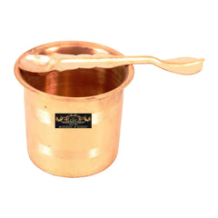 Pure Copper Panch Patra Kalash with Achmani  Spoon for Poojan Purpose Home Temple - CROCKERY WALA AND COMPANY 