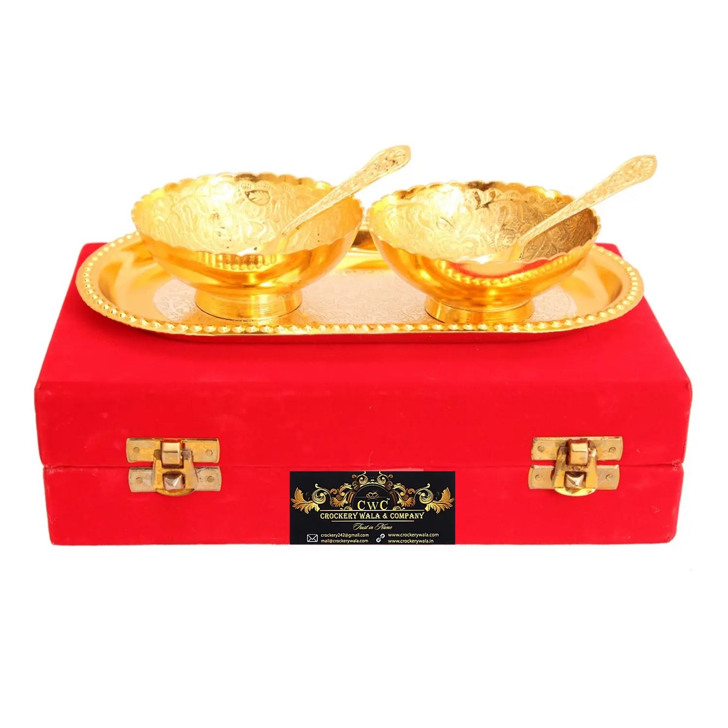 Golden Wooden Diwali Gift Box Diwali Corporate Gift, Crockery Gift hamper