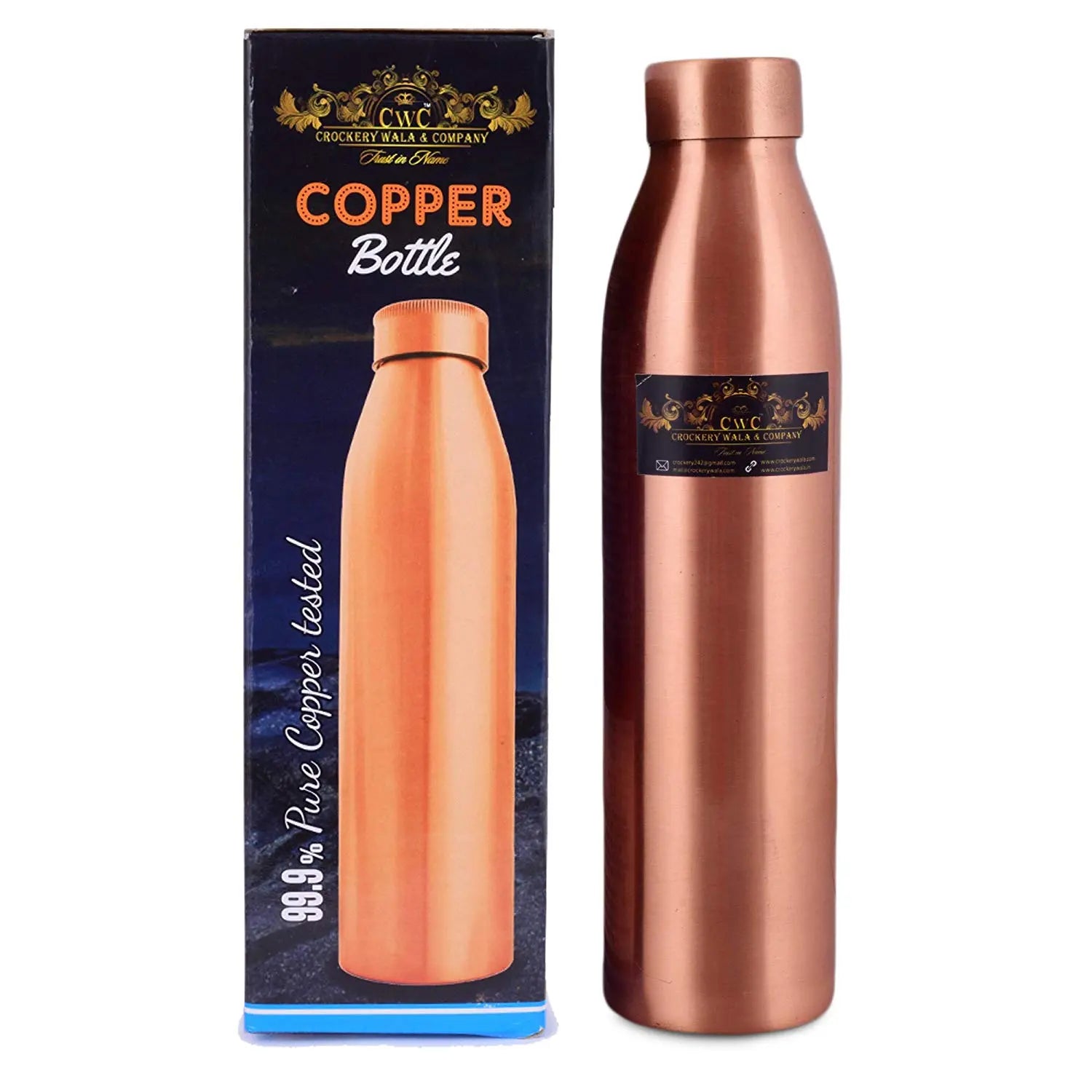 Copper Water Bottle Recommended By Doctors - CROCKERY WALA AND COMPANY 