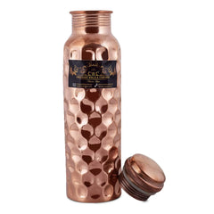 Pure Copper Bottle Diamond Finish - CROCKERY WALA AND COMPANY 