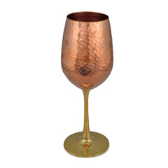 Crockery Wala And Company Hammered Copper Goblet Champagne Wine Glass, Perfect Drinking Experience, 300 ML - CROCKERY WALA AND COMPANY 