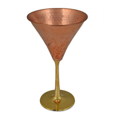 Copper Martini Glass Hammered Brass Martini Glass With Brass Stand - CROCKERY WALA AND COMPANY 