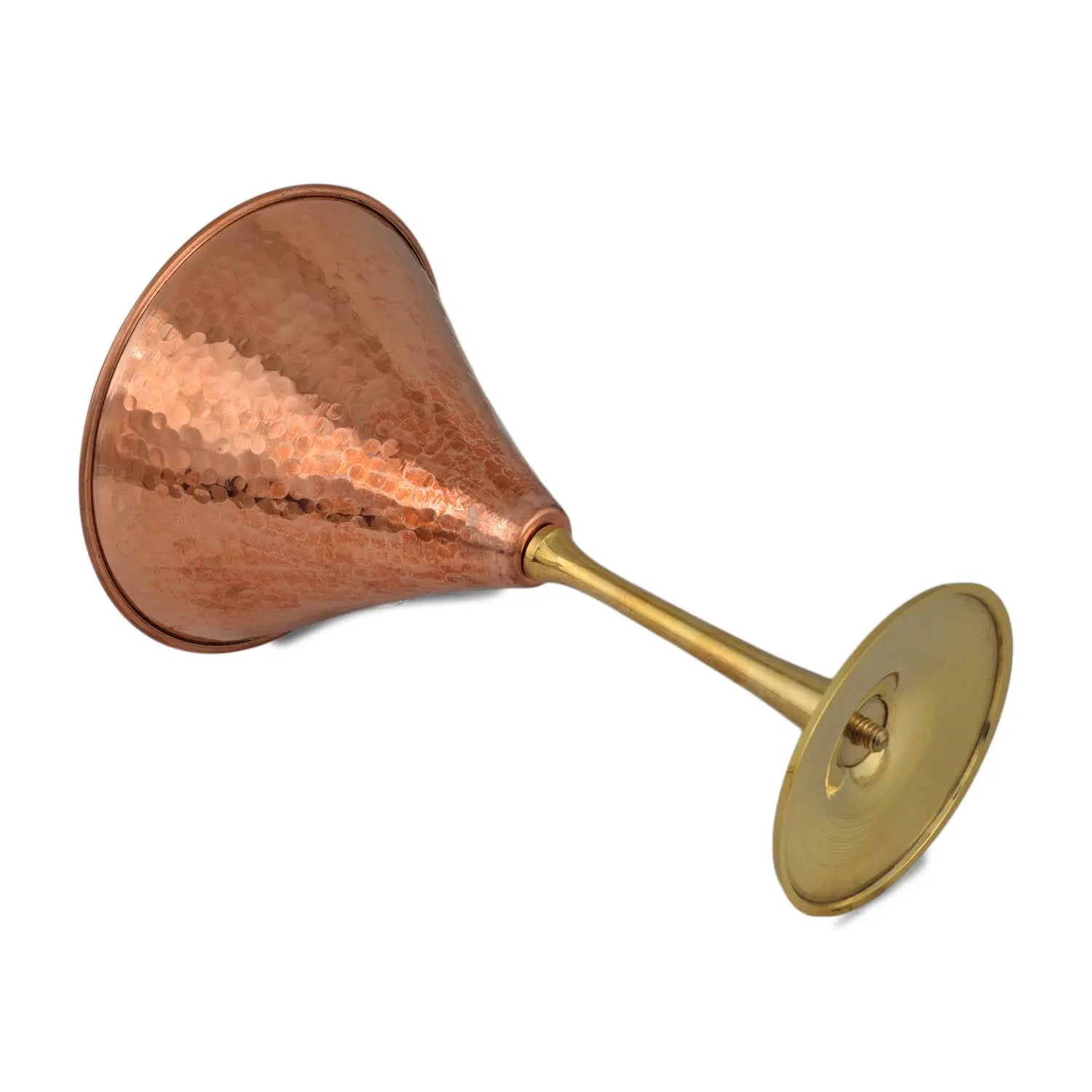 Copper Martini Glass Hammered Brass Martini Glass With Brass Stand - CROCKERY WALA AND COMPANY 