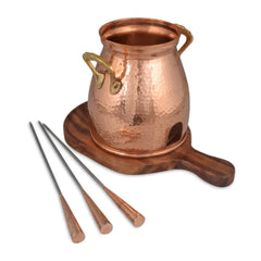 Crockery Wala And Company Handmade Table Copper Tandoor with 3 Skewers for Paneer Tikka Chicken Dish - CROCKERY WALA AND COMPANY 