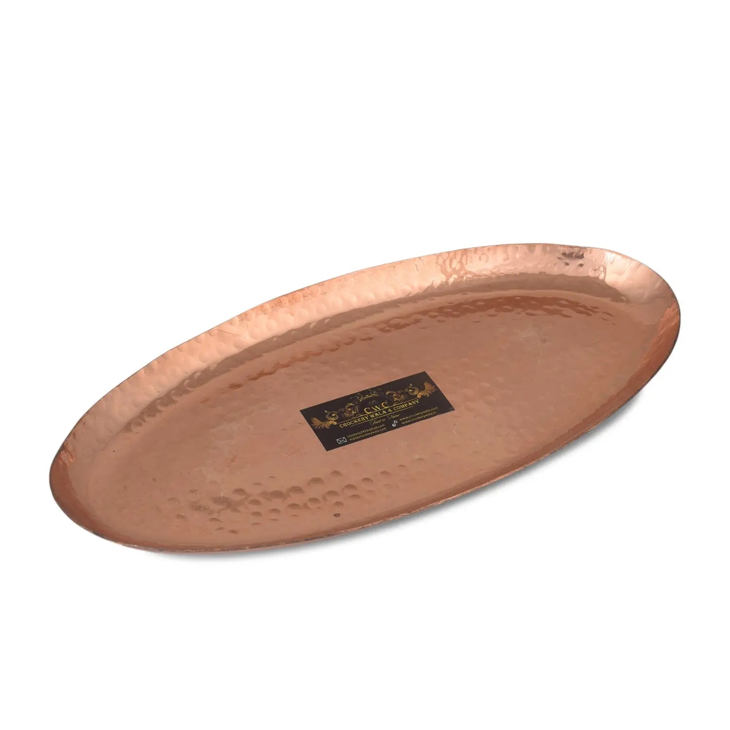 Pure Copper Oval Platter Tray - CROCKERY WALA AND COMPANY 