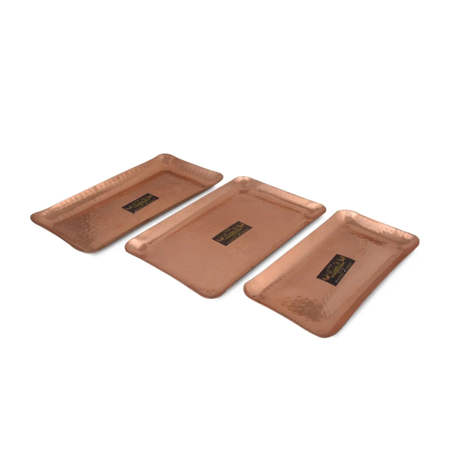 Pure Copper Tray, Platter, Plate Rectangle Hammered