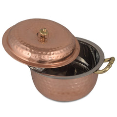 Crockery Wala And Company Copper Steel Donga Indian Serving Donga Chapatti CasseroleTableware For Home & Restaurant - CROCKERY WALA AND COMPANY 