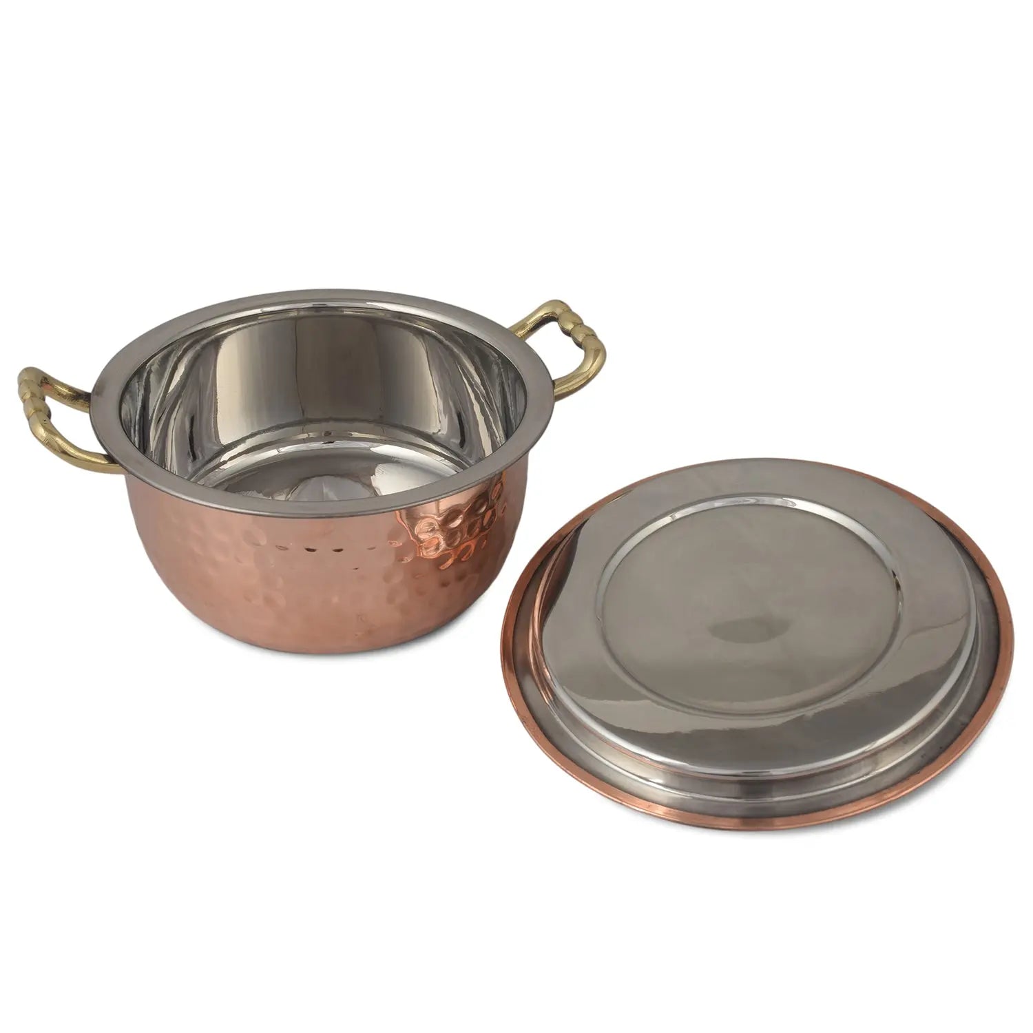 Crockery Wala And Company Copper Steel Donga Indian Serving Donga Chapatti CasseroleTableware For Home & Restaurant - CROCKERY WALA AND COMPANY 