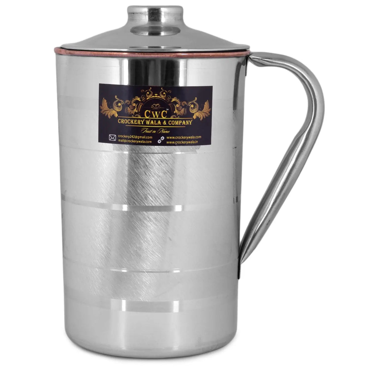 Crockery Wala And Company 2000 Ml Steel and Pure Copper Jug - Crockery Wala And Company