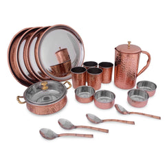 Crockery Wala And Company Royal Steel Copper Dinner Set 18 pcs - CROCKERY WALA AND COMPANY 