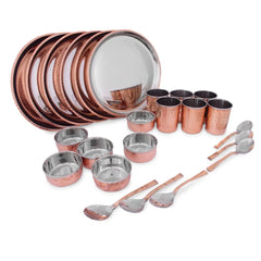 Crockery Wala And Company Royal Steel Copper Dinner Set 24 pcs - CROCKERY WALA AND COMPANY 