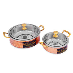 Crockery Wala And Company Royal Steel Copper Dinner Set 28 pcs - Crockery Wala And Company