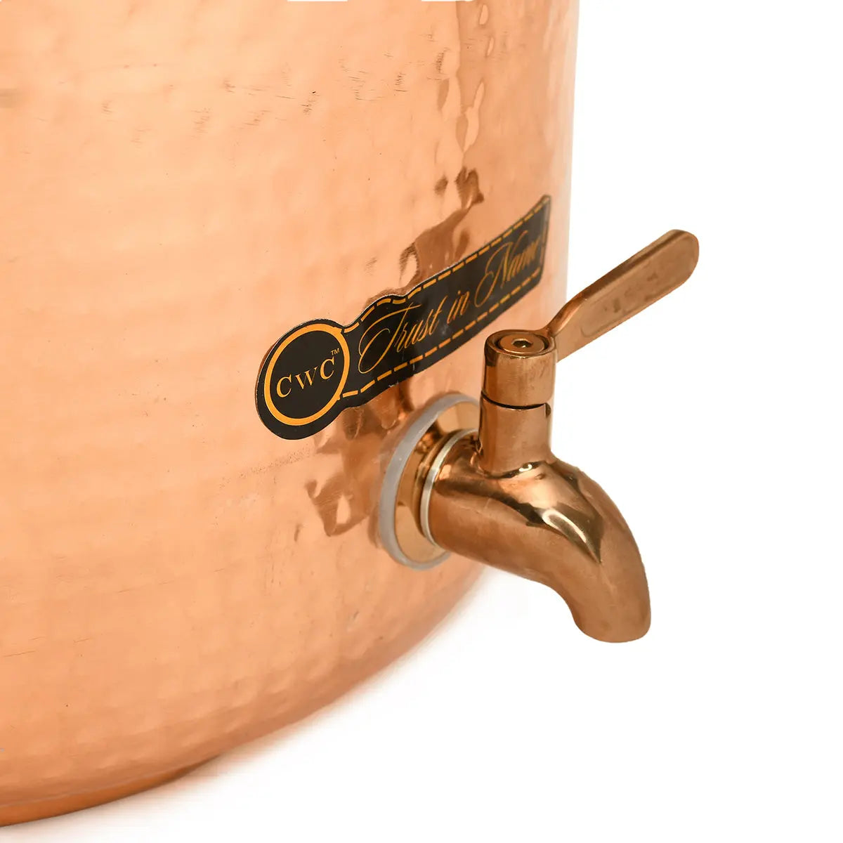 Pure Copper Water Pot Matka Dispenser With Tap Hammered Finish - CROCKERY WALA AND COMPANY 