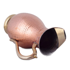 Copper Mughal Jug With Inside Tinning With Brass Handle For Gifting - CROCKERY WALA AND COMPANY 