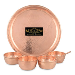 Pure Copper Plate Set 6 pcs W/O Glass - CROCKERY WALA AND COMPANY 