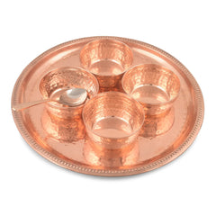 Pure Copper Plate Set 6 pcs W/O Glass - CROCKERY WALA AND COMPANY 