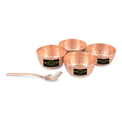 Pure Copper Plate Set 6 pcs W/O Glass - CROCKERY WALA AND COMPANY 