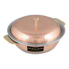 Copper Serving Donga With Copper Lid - CROCKERY WALA AND COMPANY 