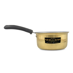 Crockery Wala And Company Brass Kalai Saucepan Saucepot For Cooking & Serving Brassware Dinnerware 1400 ML - CROCKERY WALA AND COMPANY 