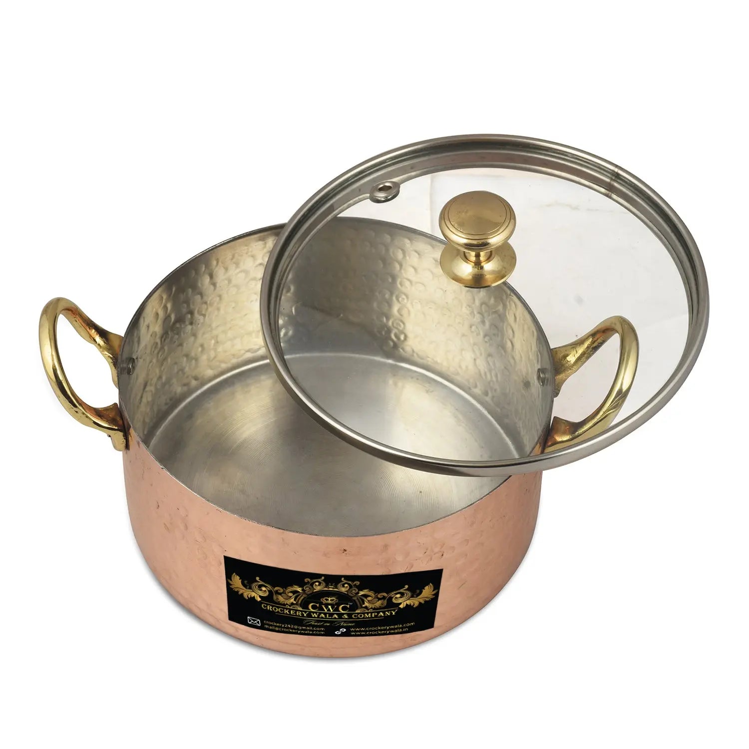 Copper Handi Set For Serving & Cooking 700 ml each - CROCKERY WALA AND COMPANY 