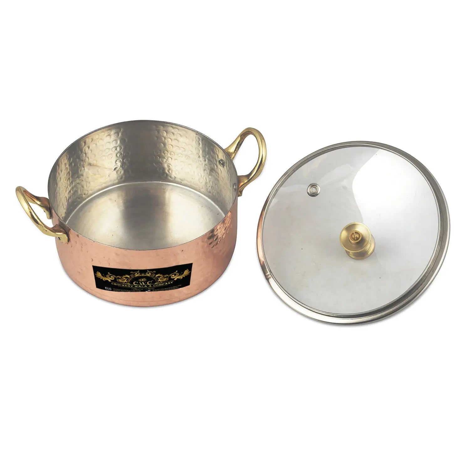 Copper Handi Set For Serving & Cooking 700 ml each - CROCKERY WALA AND COMPANY 