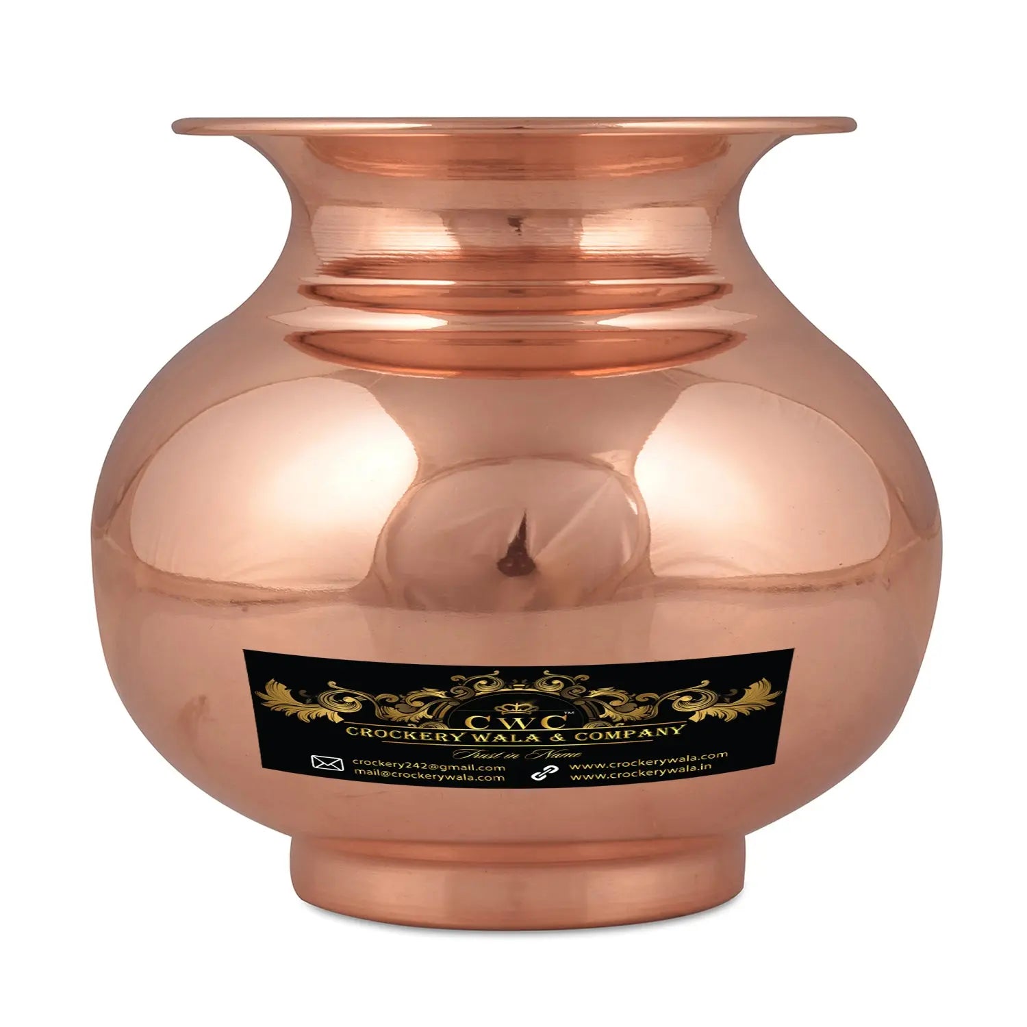 Pure Copper Lota Kalash Vessel Premium Look - CROCKERY WALA AND COMPANY 