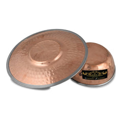 Crockery Wala And Company Copper Steel Finger Bowl Plate For Rinsing Fingers After Meal For Hotel & Restaurant - CROCKERY WALA AND COMPANY 