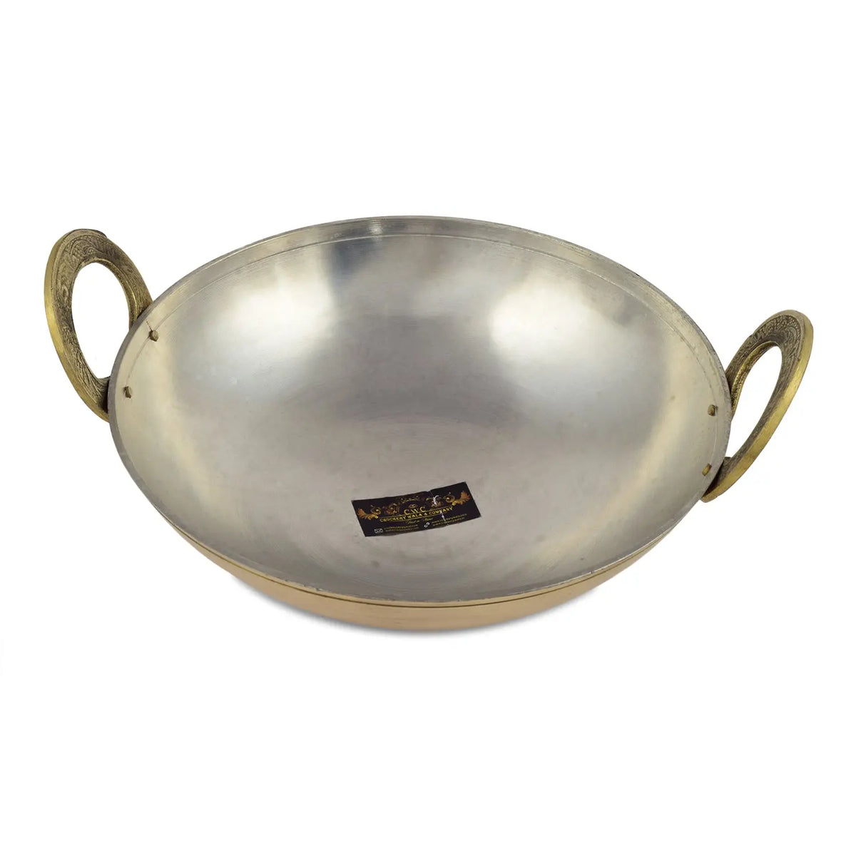 Crockery Wala and Company Pure Brass Karhai With Kalai - CROCKERY WALA AND COMPANY 