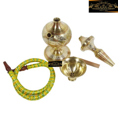 Crockery Wala And Company Pure Brass Hookah Brass Sheesha With Chilum and Pipe - CROCKERY WALA AND COMPANY 