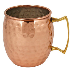 Copper Mug Barrel Hammered Shape - CROCKERY WALA AND COMPANY 