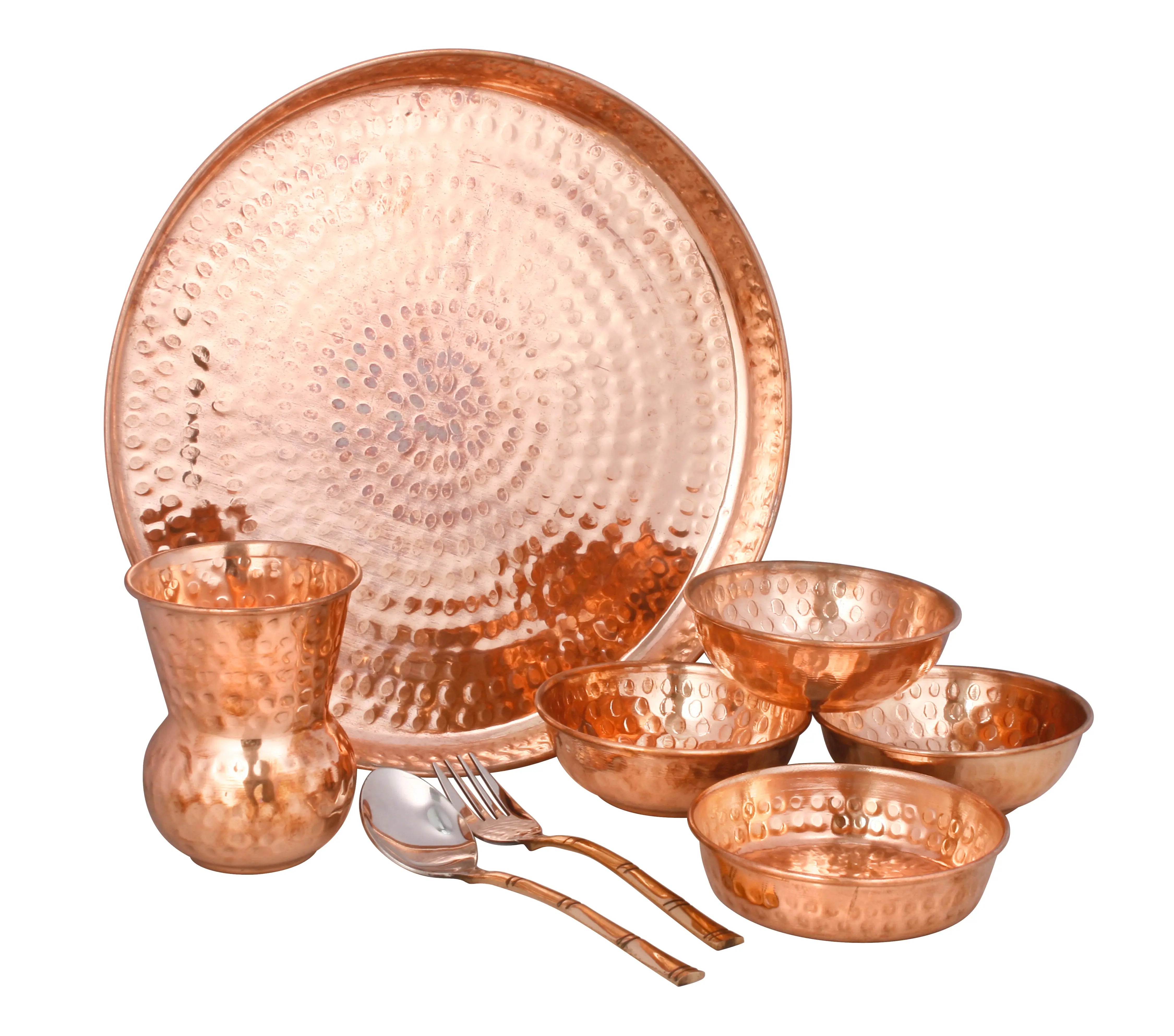 Copper thali cheap set