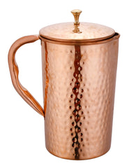 Crockery Wala And Company Pure Copper Water Jug Pitcher Hammered,1500 ml - Crockery Wala And Company