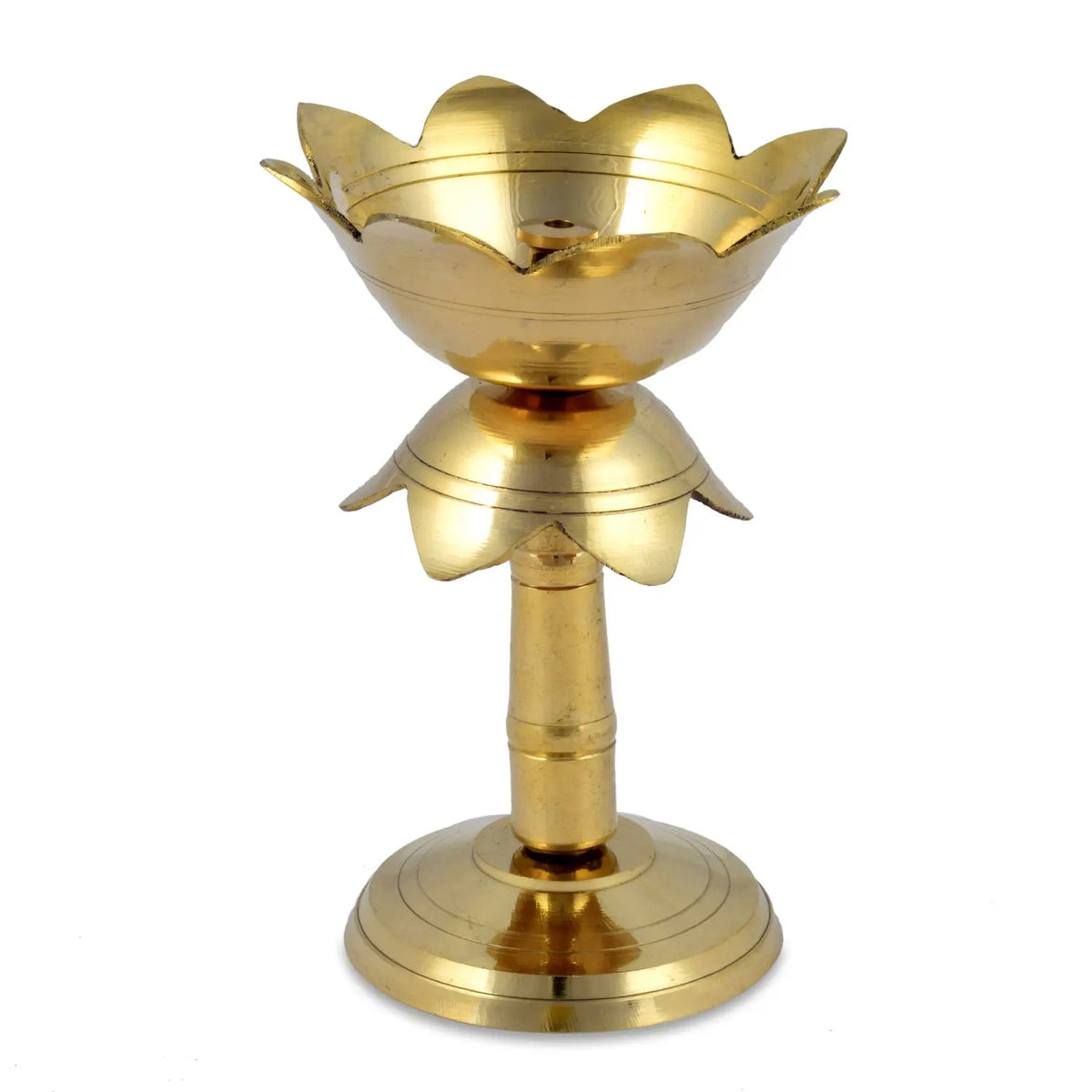 Brass Kamal Deep for Pooja Worship of God and Goddesses - CROCKERY WALA AND COMPANY 