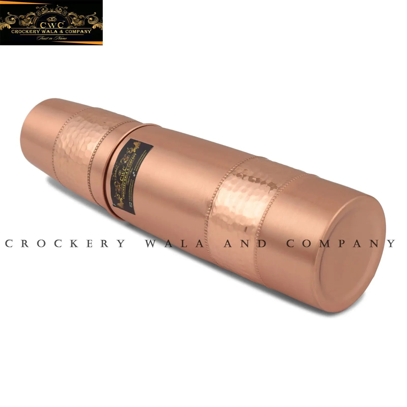 Pure Copper Bottle with Inbuilt Glass Designer Effect - CROCKERY WALA AND COMPANY 