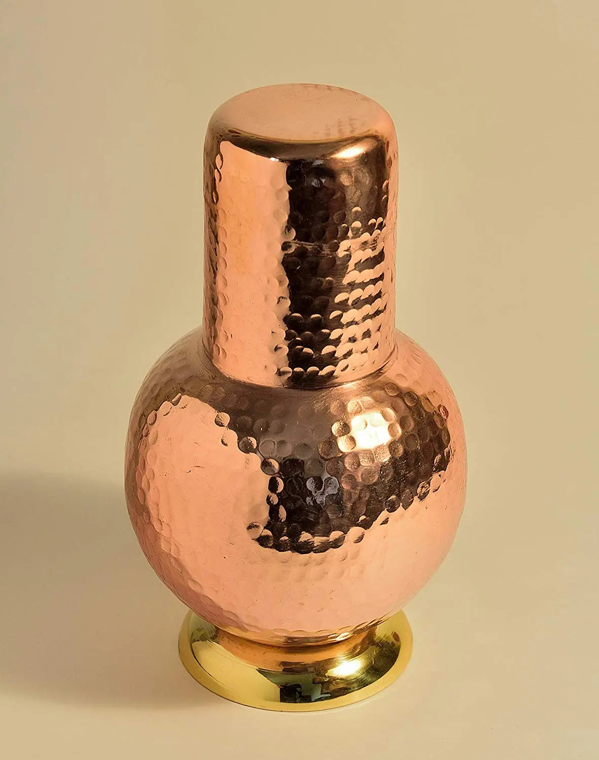 Crockery Wala And Company Surai Glass, Bed Side Pure Copper Bottle/Jar with Glassi 750 ml - Crockery Wala And Company